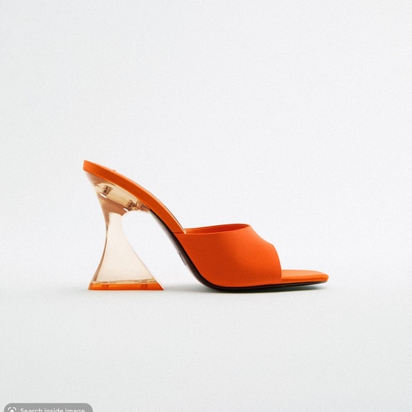 ZARA HEELED SANDALS ORANGE - Picture 1 of 3